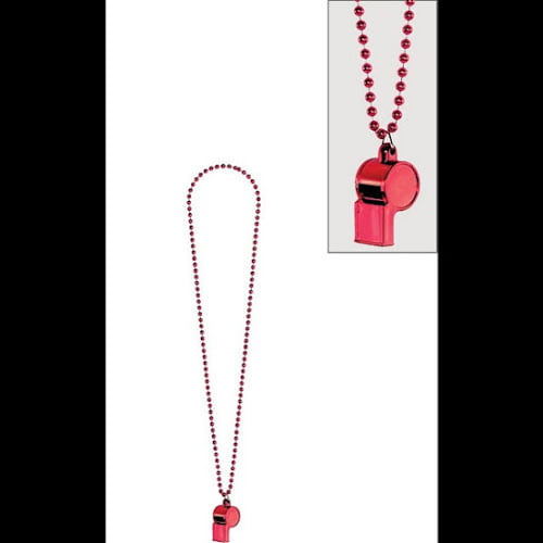 Whistle Necklaces/Red, pack of 12 